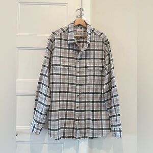 Gray Plaid Flannel Shirt
